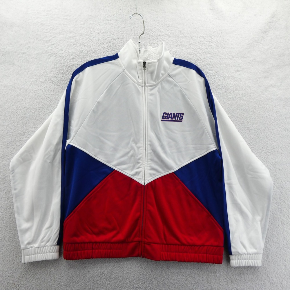 G-III 4Her Track Jacket Womens Medium New York Giants Blue White Red Vintage Y2K